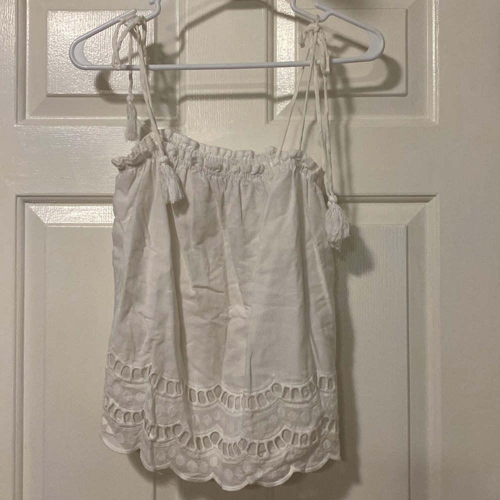 White Lacey tank